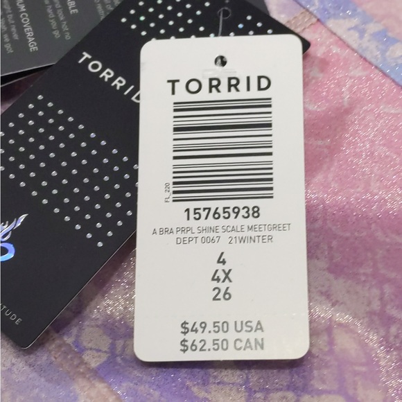 Torrid Longline Low Impact Sports Bra- Performance Core Purple Shine (updated) - Picture 12 of 15